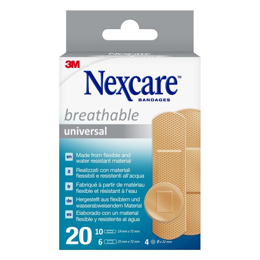3M NEXCARE Pansement Respirant 3 Tailles | 20 pièces