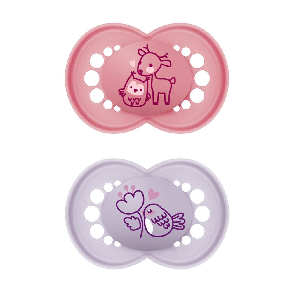 MAM Original Sucette Silicone 6-16m Fille 2 pièces | Douceur