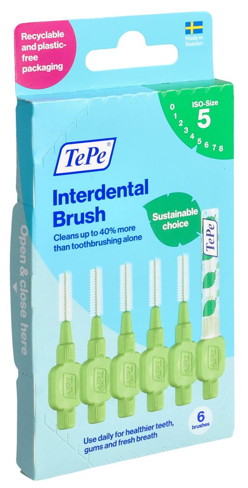 TEPE Interdental 0.8mm Vert Brossettes | 6 pièces