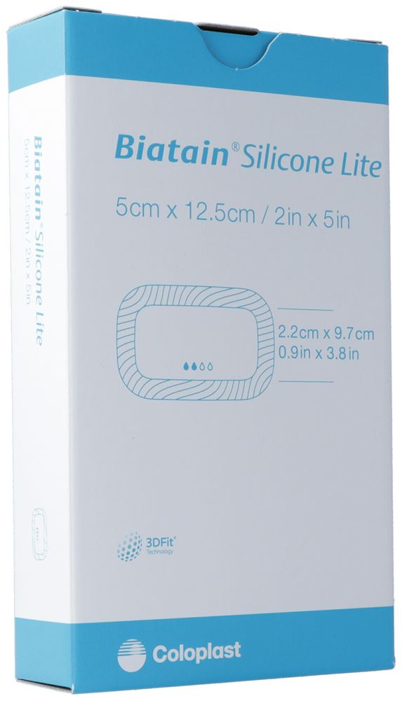 BIATAIN Silicone Lite Mousse Pansement 5x12.5cm | 5 pièces
