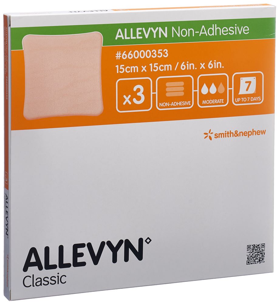 ALLEVYN NON-ADH Pansement 15x15cm | 3 pièces