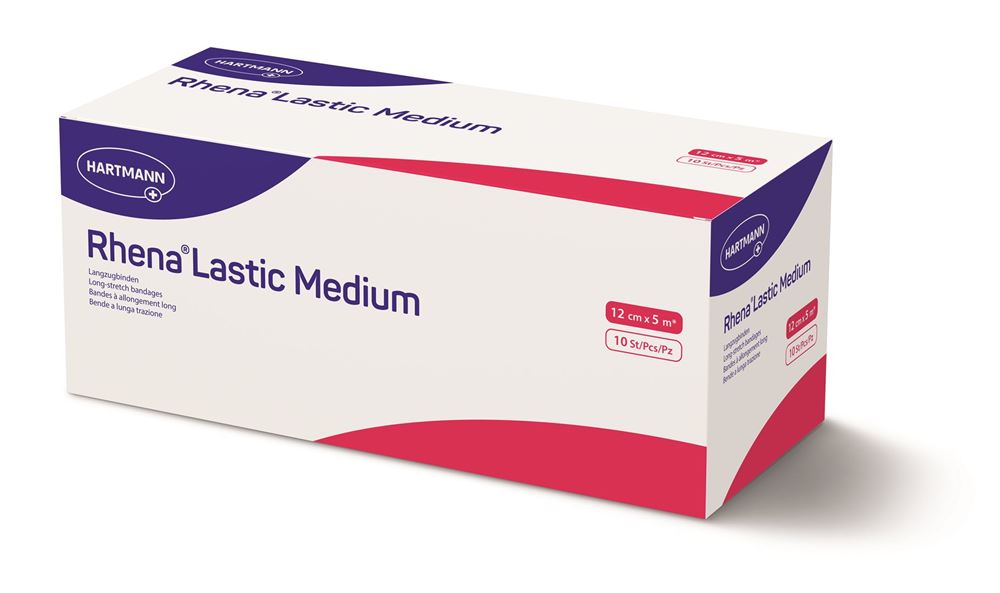 RHENA Lastic Medium Bandage 12cmx5m | 10 pièces