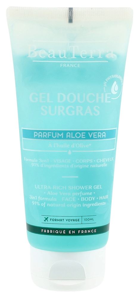 BEAUTERRA Gel Douche Surgras Aloe Vera 100ml | Douceur
