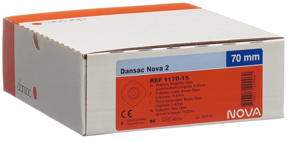 DANSAC NOVA 2 Basisplatte 70mm 15-62mm | 5 pièces