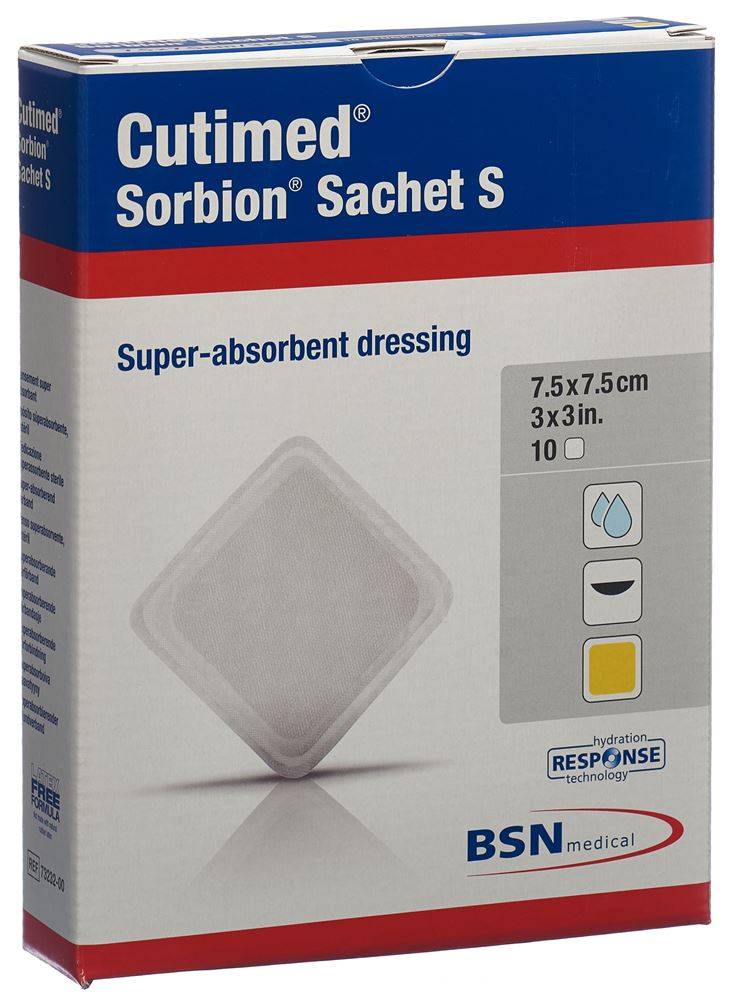 CUTIMED Sorbion Sachet S Pansement 7.5x7.5cm | 10 pièces