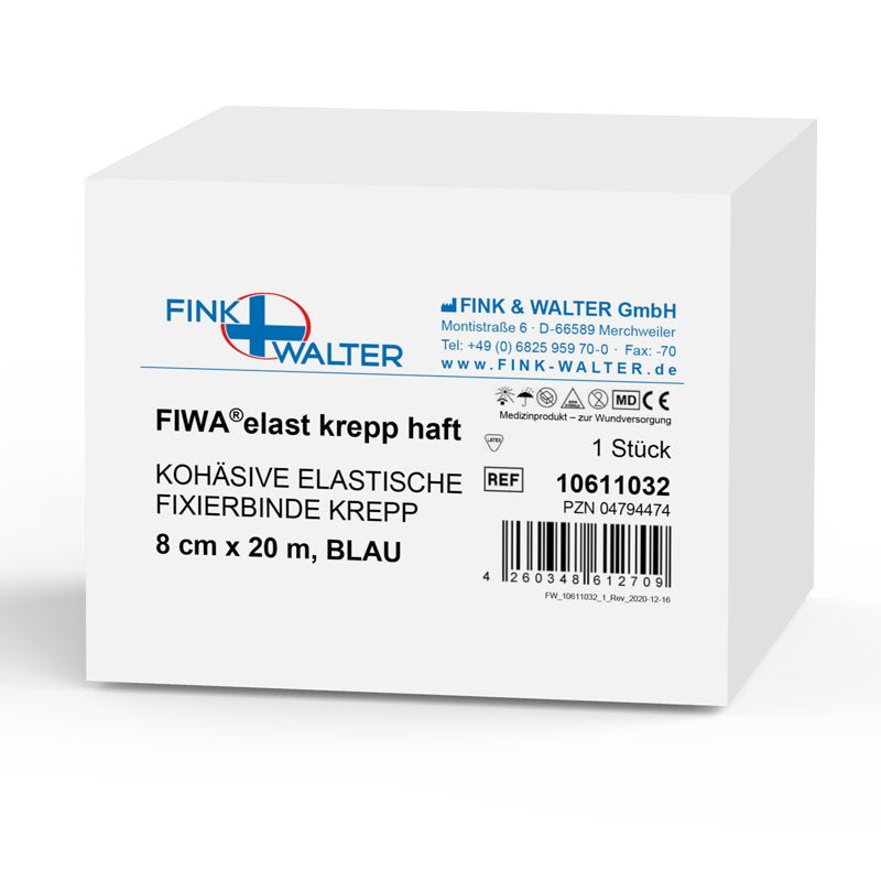 FIWA Bandes Fixation Krepp Haft 8cmx20m Bleu | Maintien