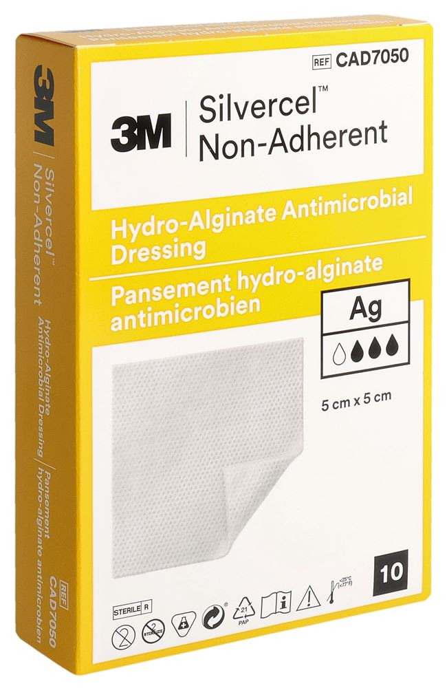 SILVERCEL NON ADHER Hydroalg. 5x5cm | 10 pièces