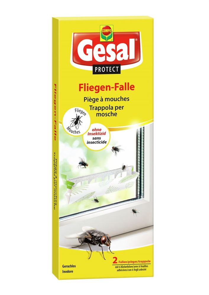 GESAL PROTECT Piège Mouches 2 pièges+6 bandes | Anti-mouches