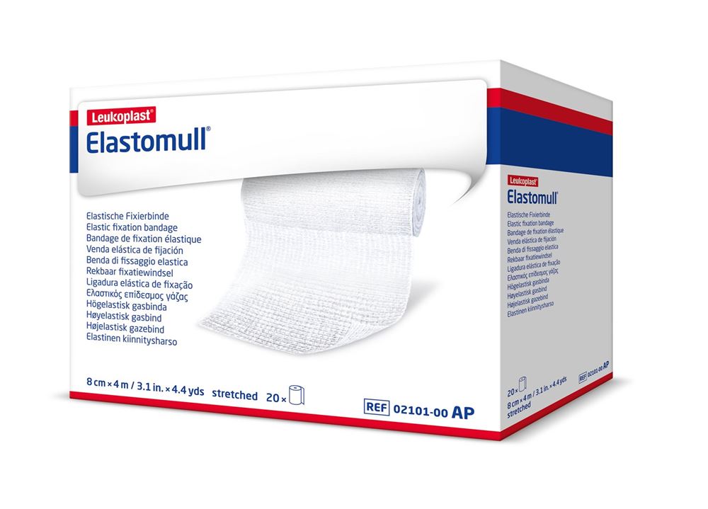 ELASTOMULL Bande Gaze Blanche 8cmx4m | 20 pièces