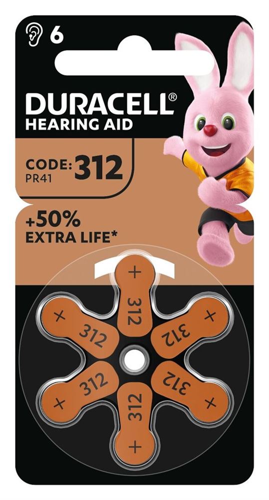 DURACELL EasyTab 312 Zinc Air 6 pièces | Piles