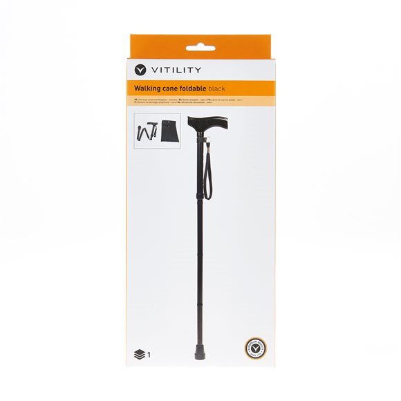 VITILITY Canne Pliante 4 sections 135kg Noir | Mobilité
