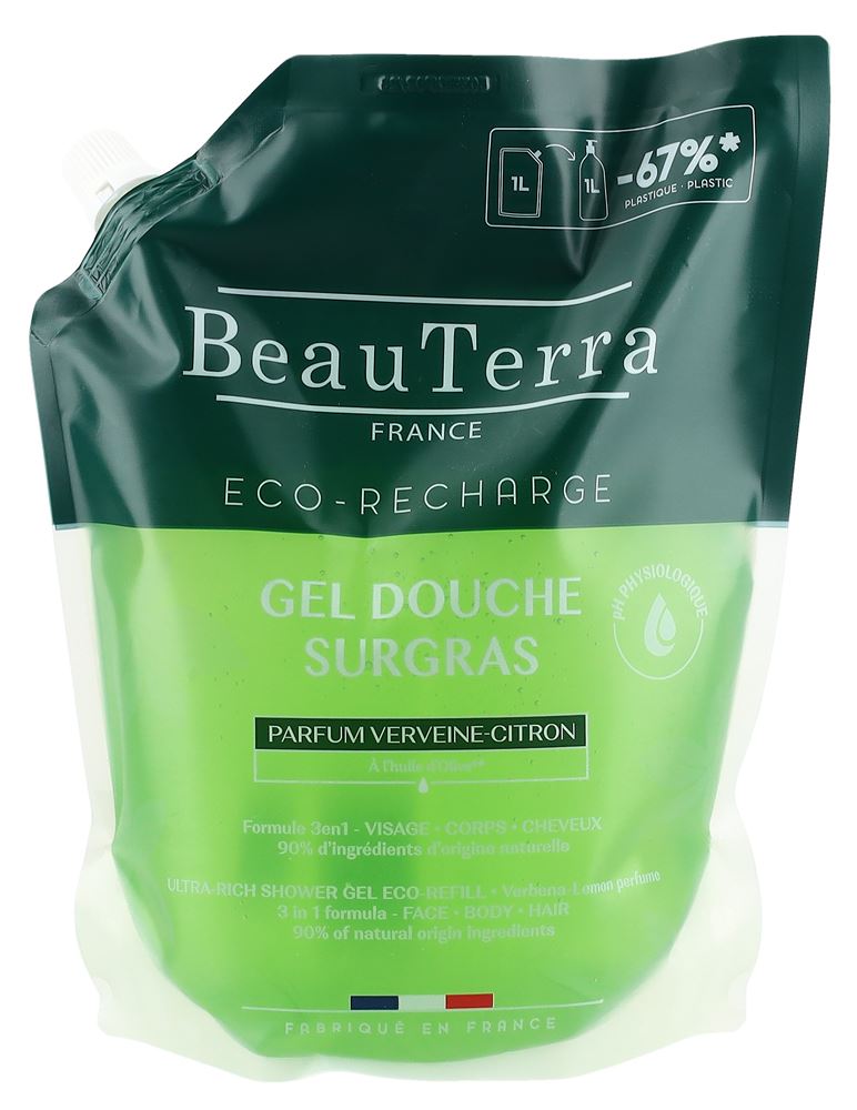 BEAUTERRA Gel Douche Surgras Citron 1000ml | Fraîcheur