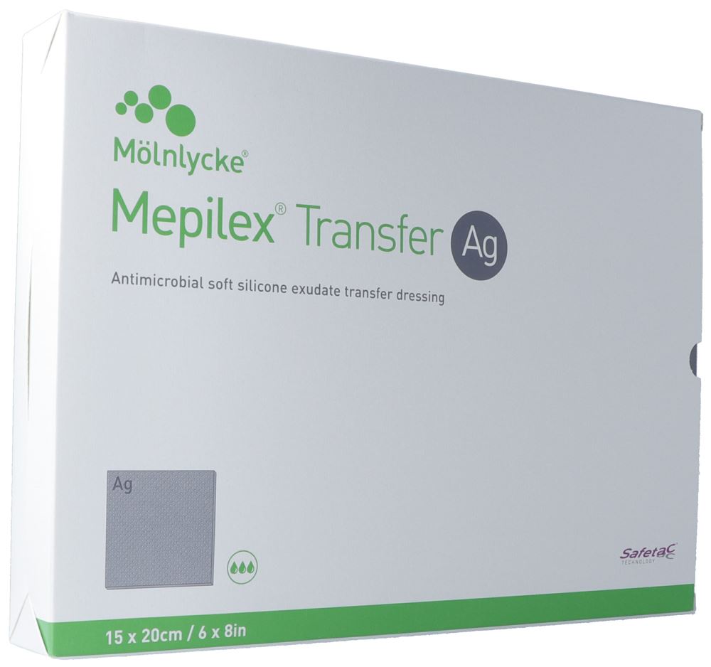 Mölnlycke MEPILEX Transfer Ag Pansement 15x20cm | 10 pièces