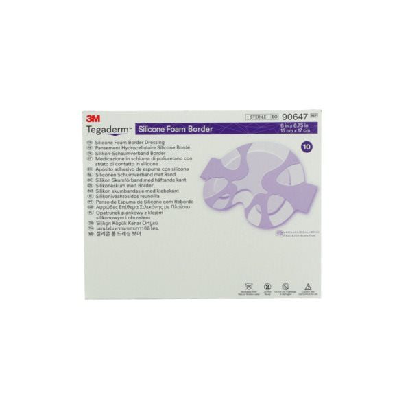 3M TEGADERM Silikon-Schaumver Pansement 15x17cm | 10 pièces