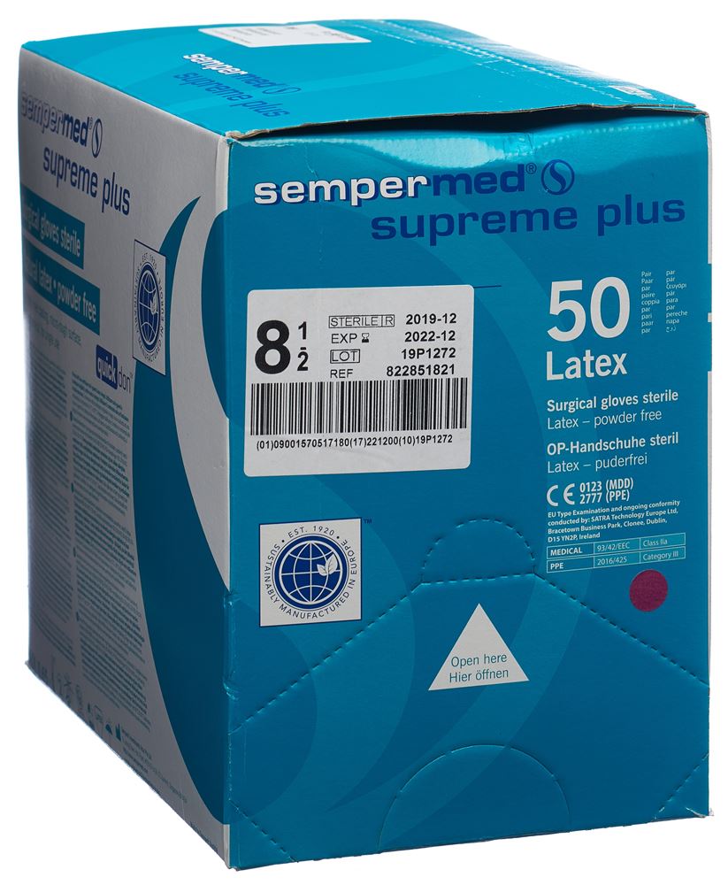 SEMPERMED Supreme Plus Gants OP 8.5 | 50 paires
