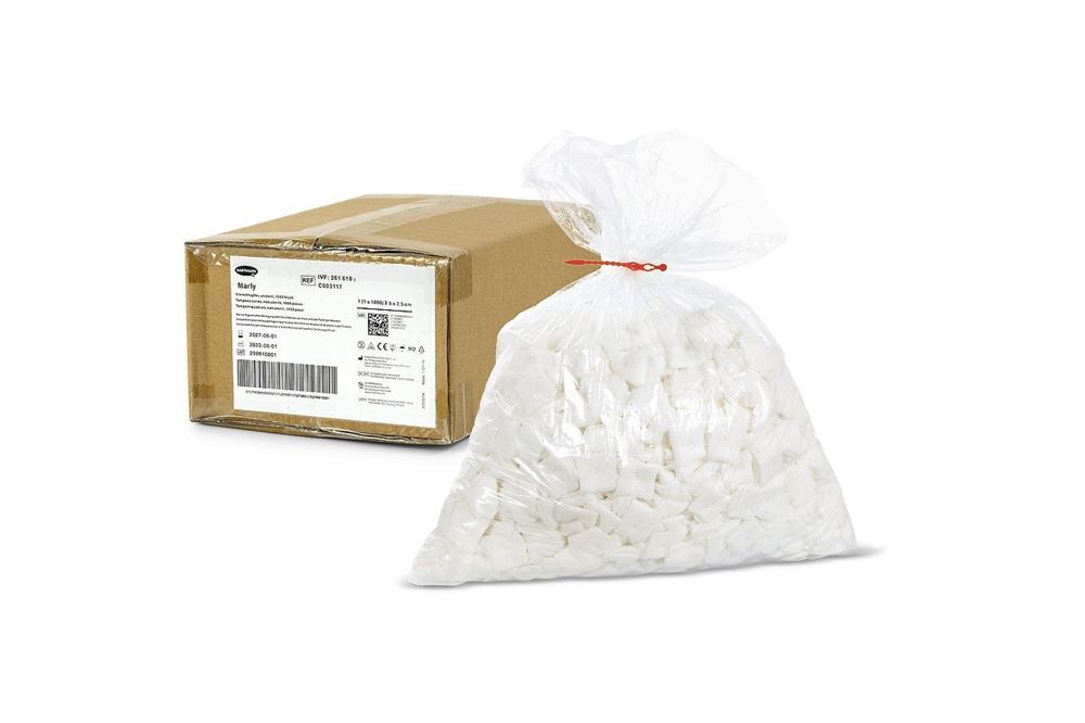 MARLY Tampons Carré 2.5x2.5cm 1000 pièces | Soins Médicaux
