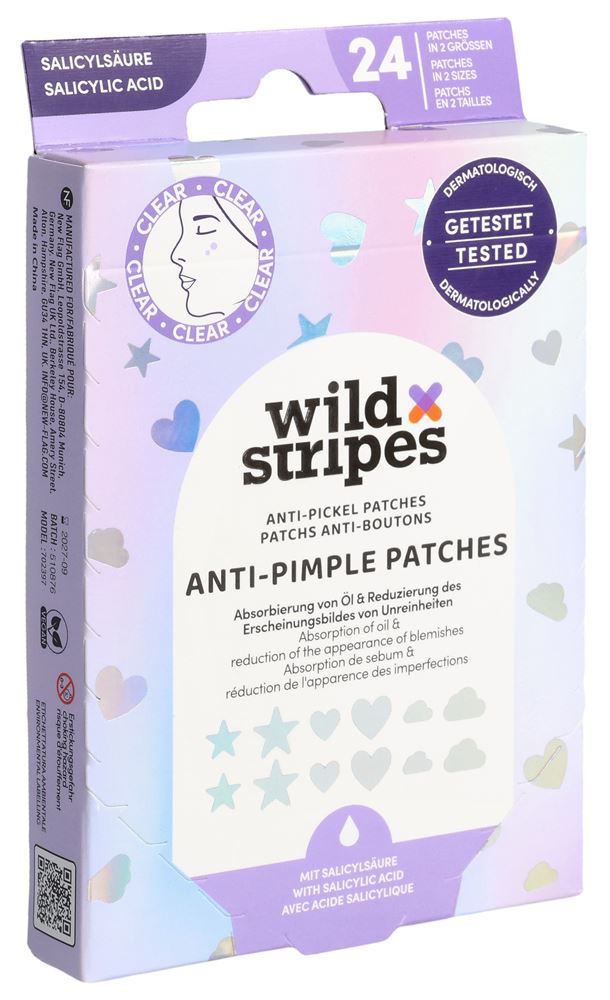 WILD STRIPES Anti-Pickelpfl Salicyl 24 pièces | Action Purifiante