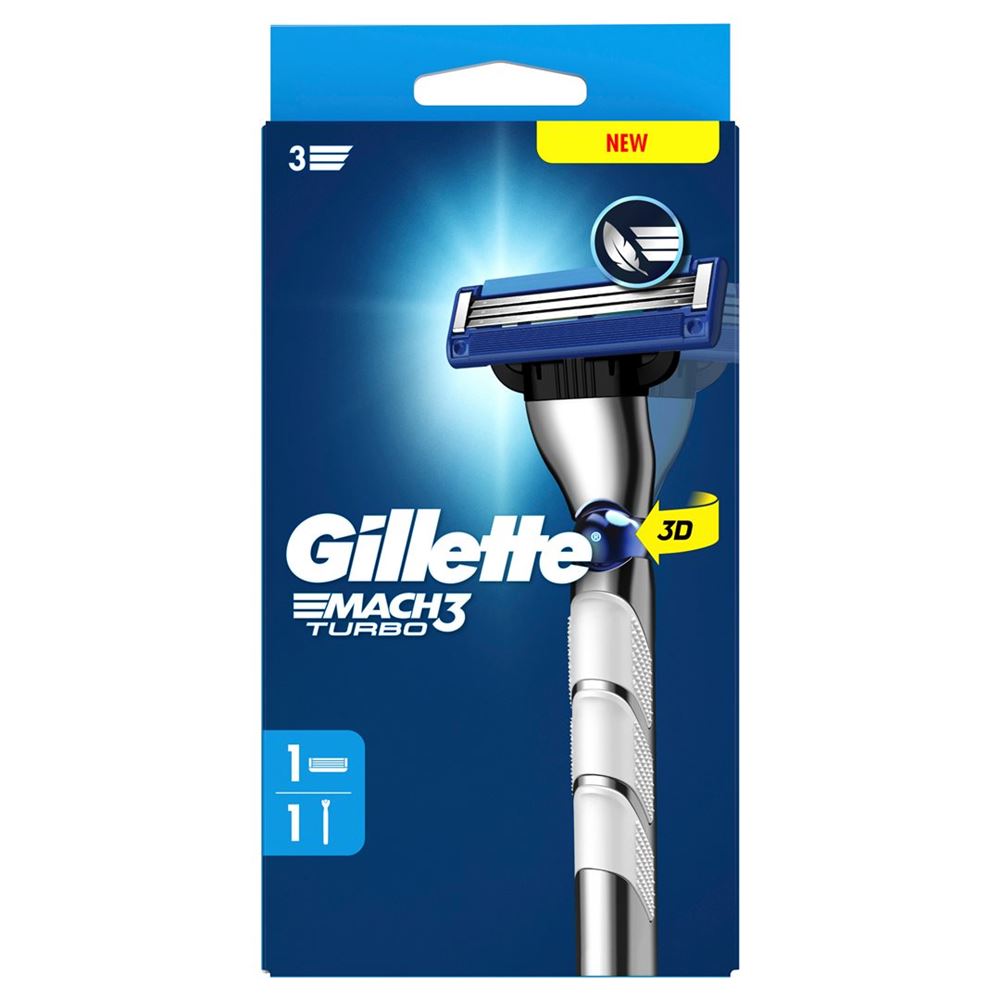 GILLETTE Mach3 Turbo Rasoir 1 lame | Lisse