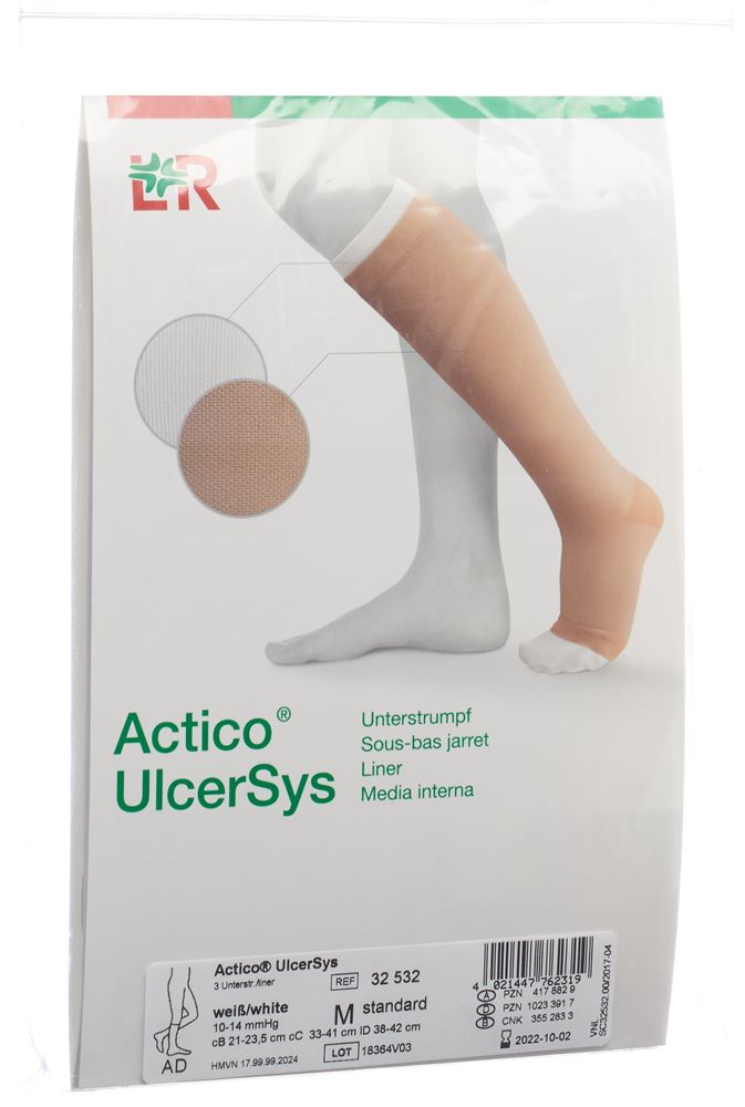 ACTICO UlcerSys Sous-chaussette M Stand Blanc | 3 pièces