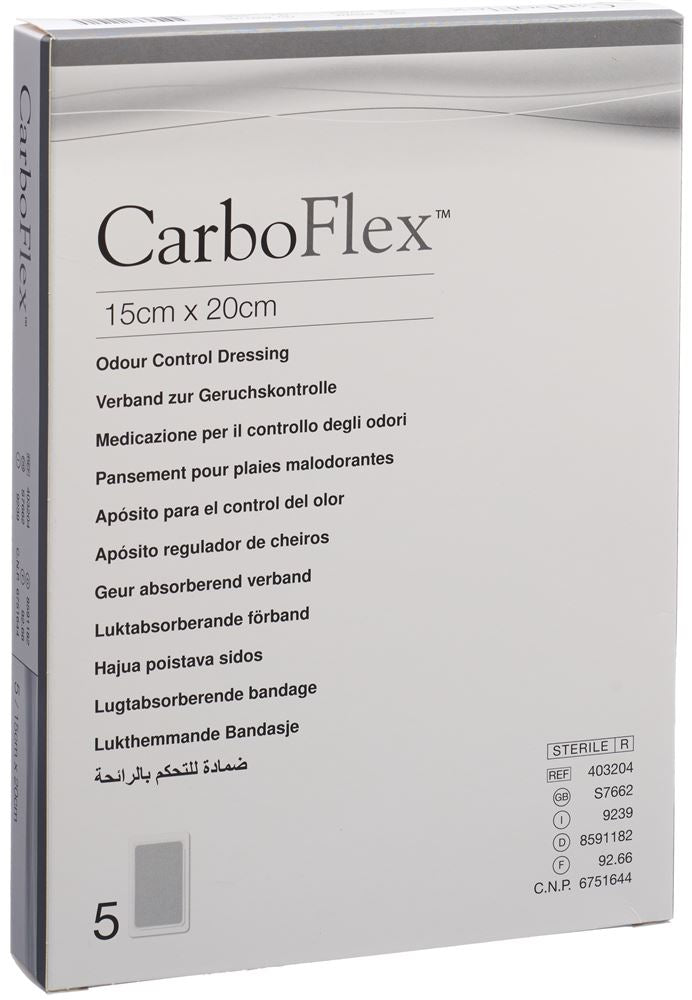 CARBOFLEX Pansement Charbon Actif 15x20cm | 5 pièces