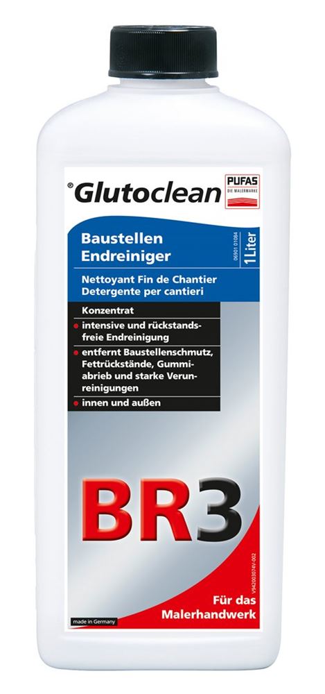 GLUTOCLEAN Nettoyant Fin Chantier BR3 1L | Efficace