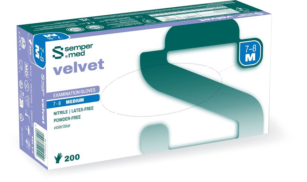 SEMPERMED Velvet Gants M 200 pièces | Douceur