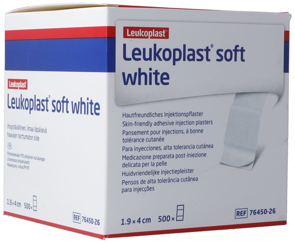 LEUKOPLAST soft white Pansement Injection 1.9x4cm | 500 pièces