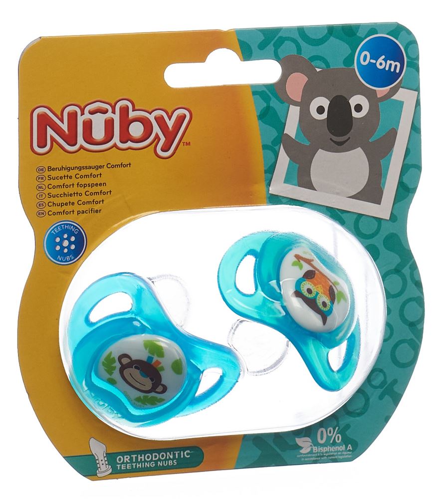 NUBY Sucette Prisma Ortho 0-6 Mois | 2 Pièces