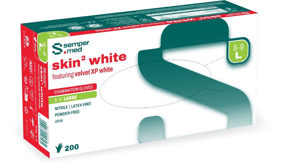 SEMPERMED skin2 Gants L Blanc | Confort &amp; Douceur 200 pièces