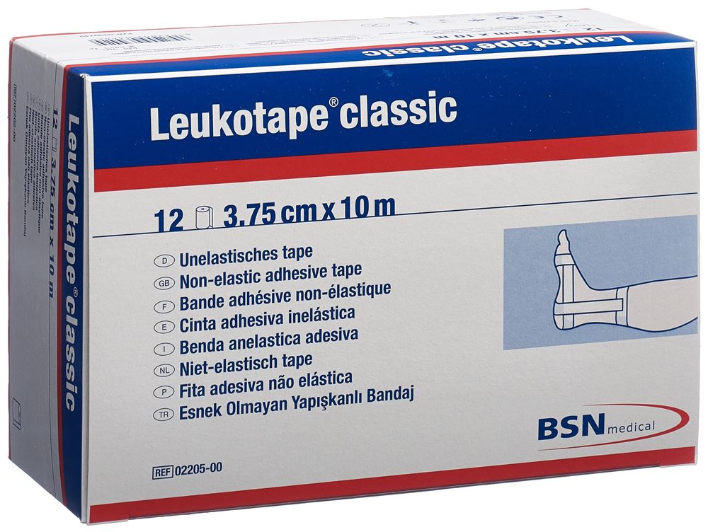 LEUKOTAPE classic economy Bande 10mx3.75cm Blanc | 12 pièces