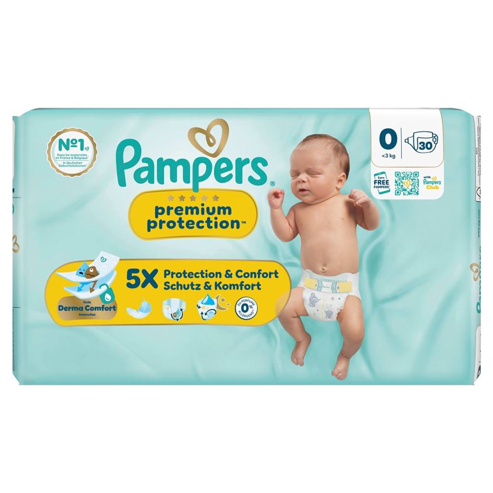 PAMPERS Prem Prot NB Gr0 Couches 30 pièces | Protection