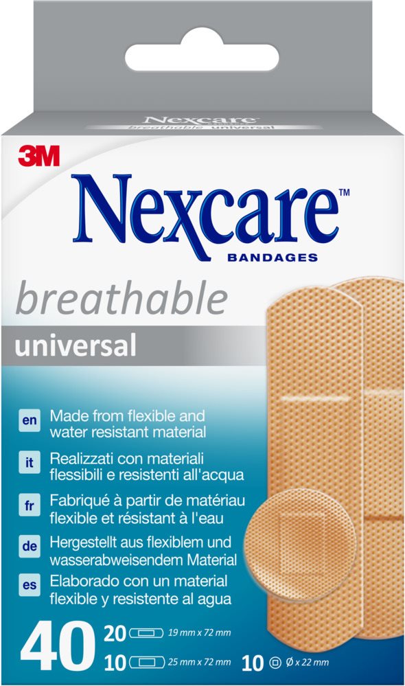 3M NEXCARE Pansement Respirant 3 Tailles | 40 pièces