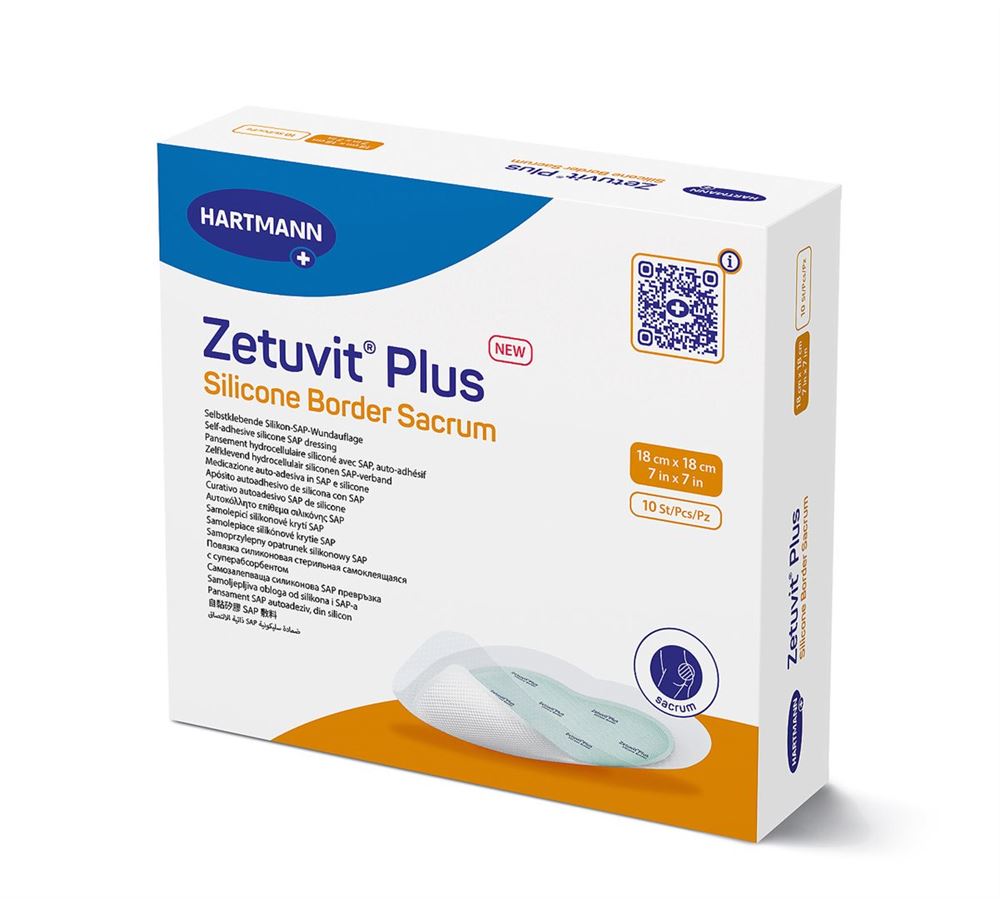 ZETUVIT Plus Silicone Border Pansement 18x18cm | 10 pièces