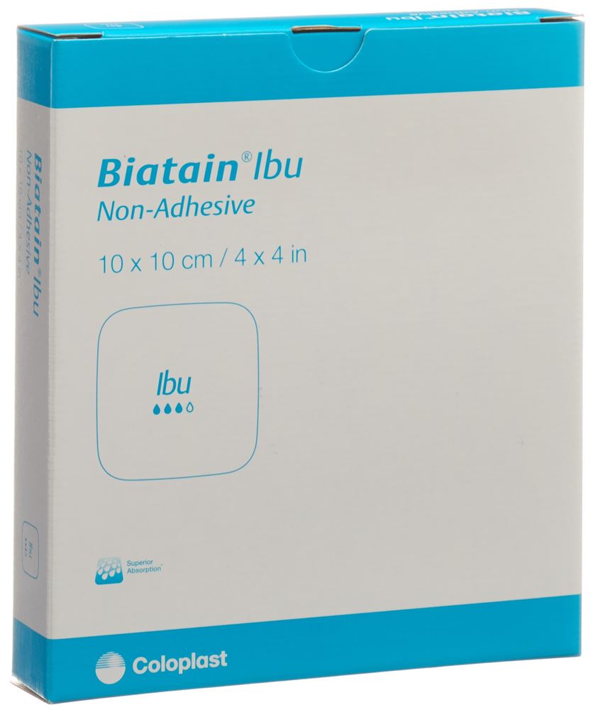 BIATAIN Ibu Non-Adhesive Pansement 10x10cm | 5 pièces