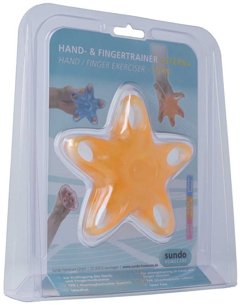 SUNDO Entraîneur Main/Doigts Étoile Orange Moyen | Rééducation