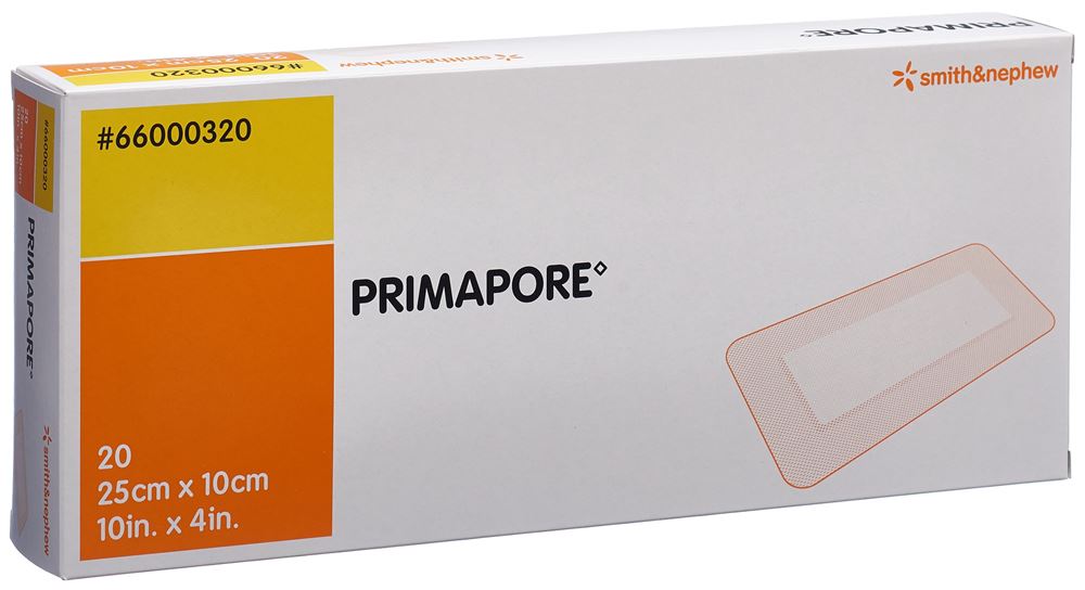 PRIMAPORE Pansement Adhésif 25x10cm | Stérile 20 pièces