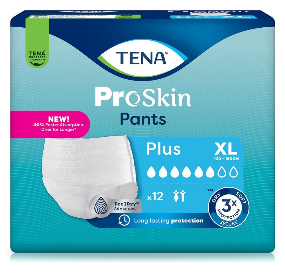 TENA Pants Plus XL Culottes 120-160cm | 12 pièces