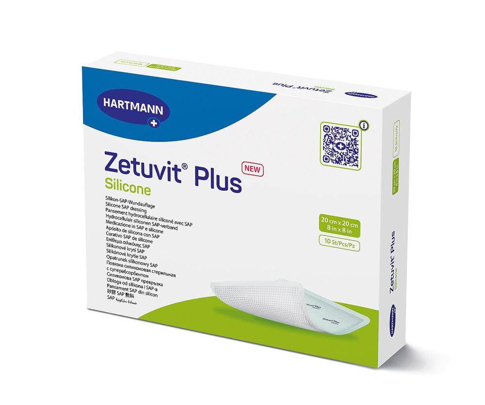 ZETUVIT Plus Silicone Pansements 20x20cm | Doux