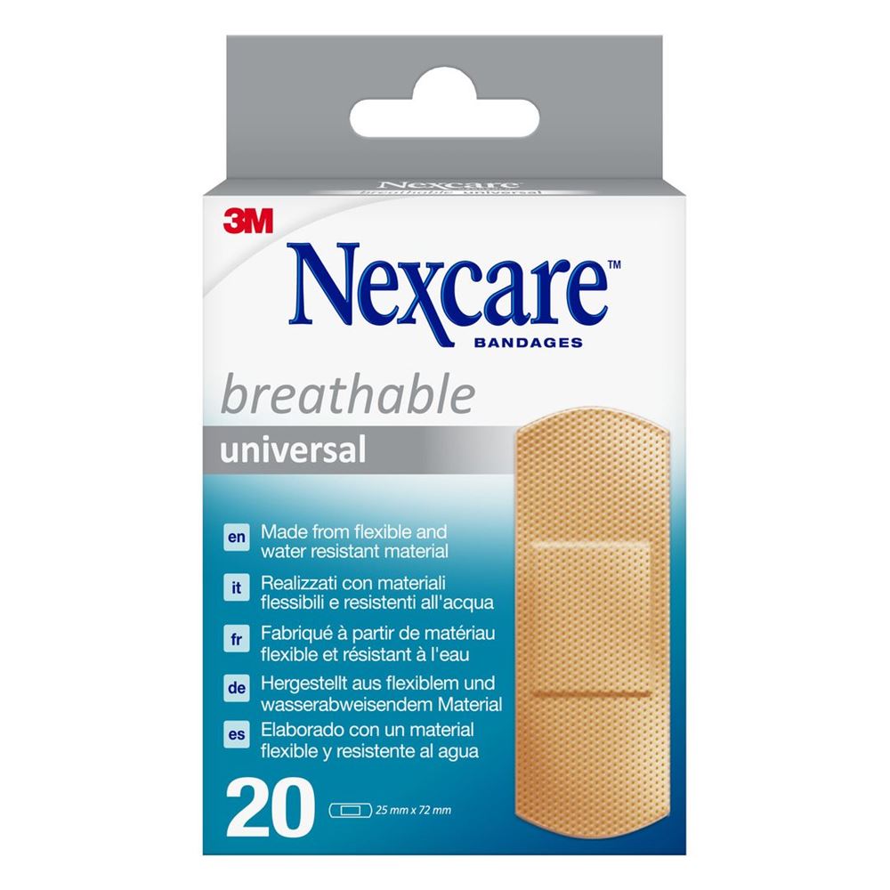 3M NEXCARE Pansement Respirant 25x72mm | 20 pièces