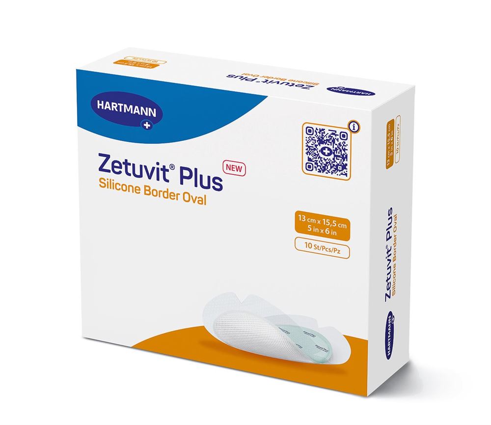 ZETUVIT Plus Silicone Border Pansement 13x15cm | 10 pièces