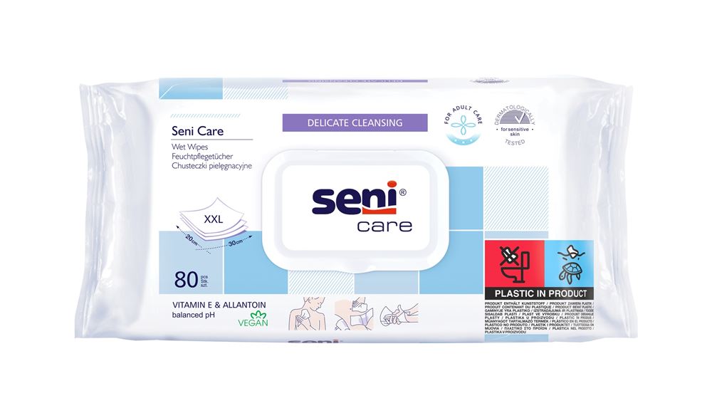 SENI Care Lingettes Soin Humide 80 pièces | Confort