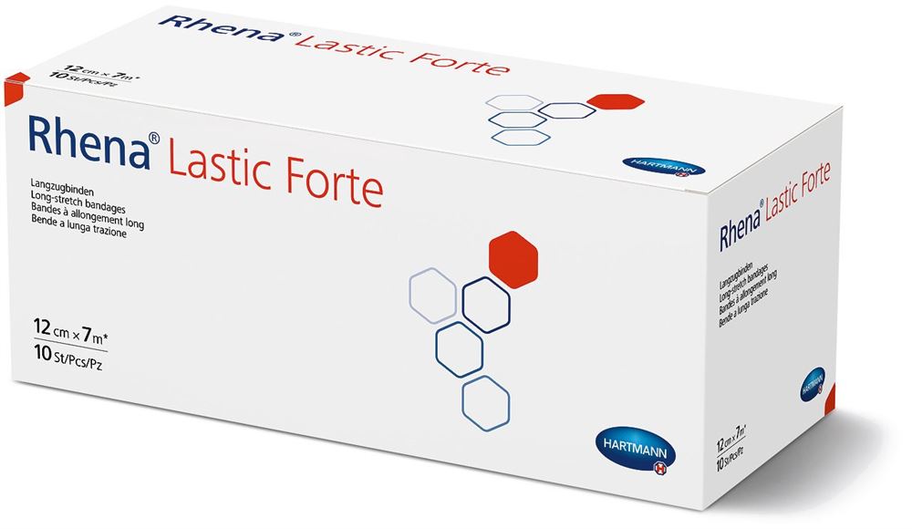 RHENA Lastic Forte Bandage 12cmx7m | 10 pièces