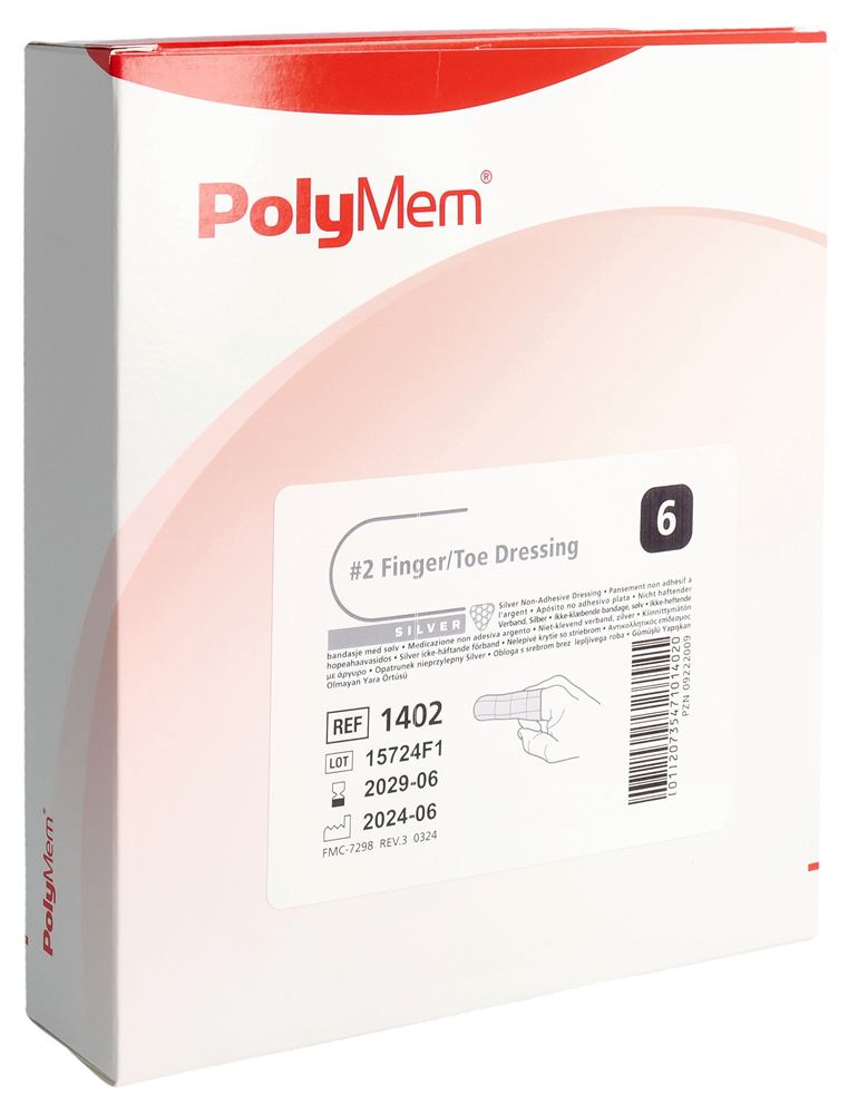 POLYMEM Pansement Silver Doigt/Orteil M | 6 pièces