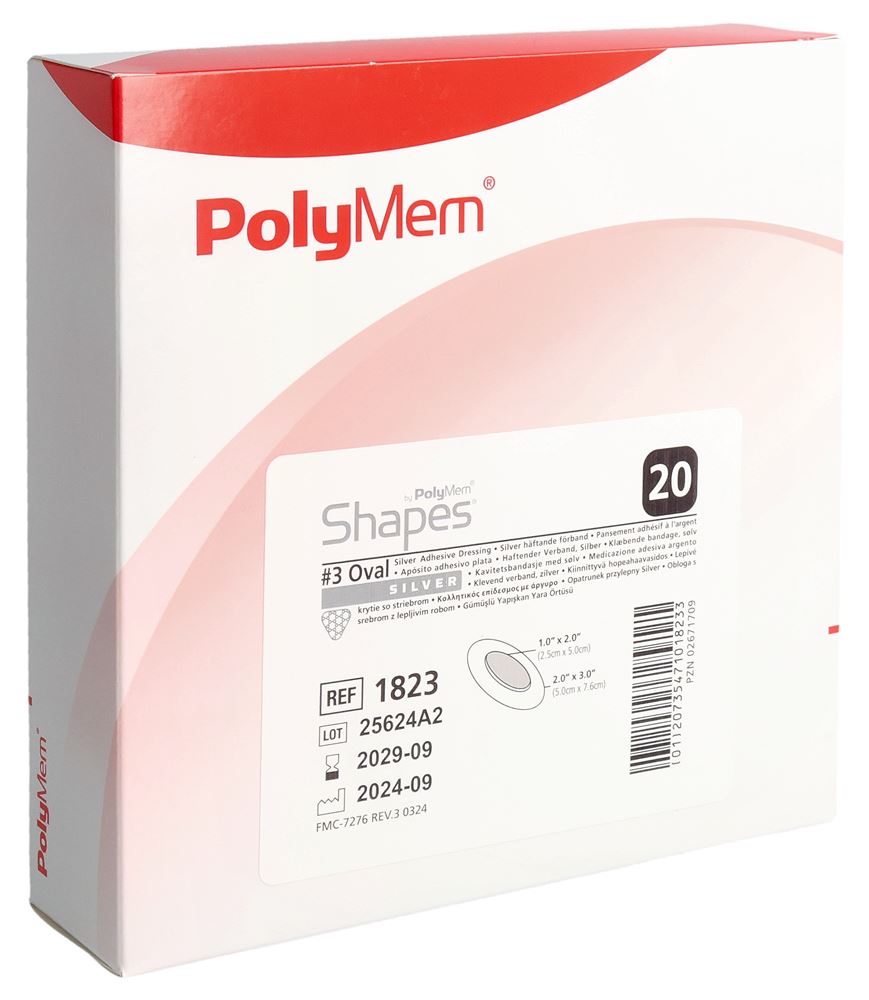 POLYMEM Shape Silver Ovale 5x7.6cm | 20 pièces