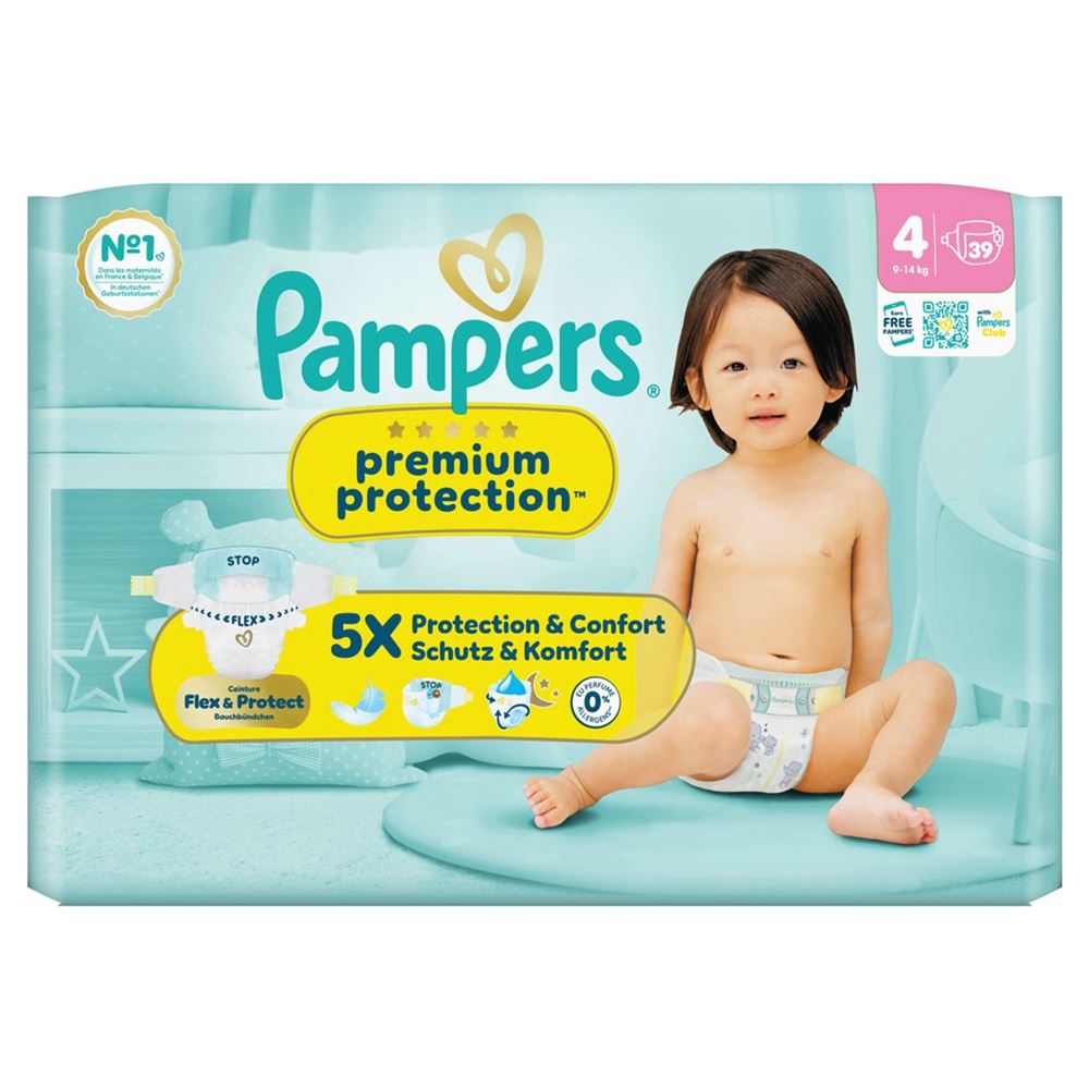 PAMPERS Prem Prot NB Gr4 Couches 39 pièces | Protection