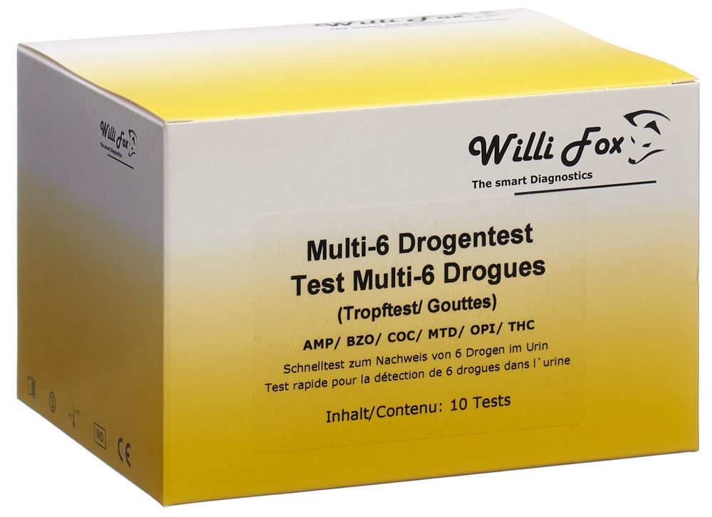 WILLI FOX Multi 6 Drogen Tropfen 10 pièces | Test multi-drogues