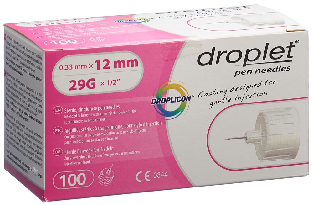 DROPLET Pen Nadeln | 12mm, 100 pièces