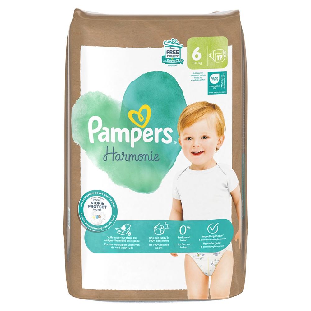 PAMPERS Harmonie Gr6 Couches 17 pièces | Confort