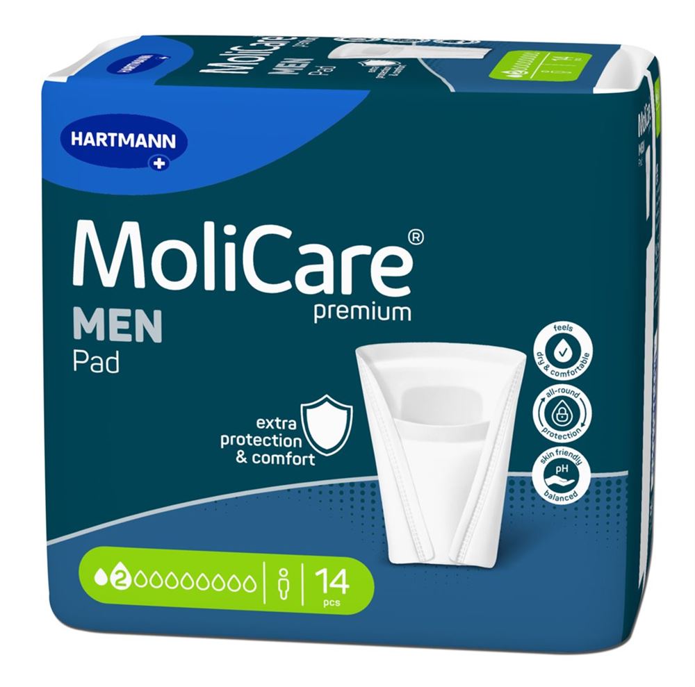 MOLICARE Premium Men Pad 2 gouttes 14 pièces | Protection Discrète