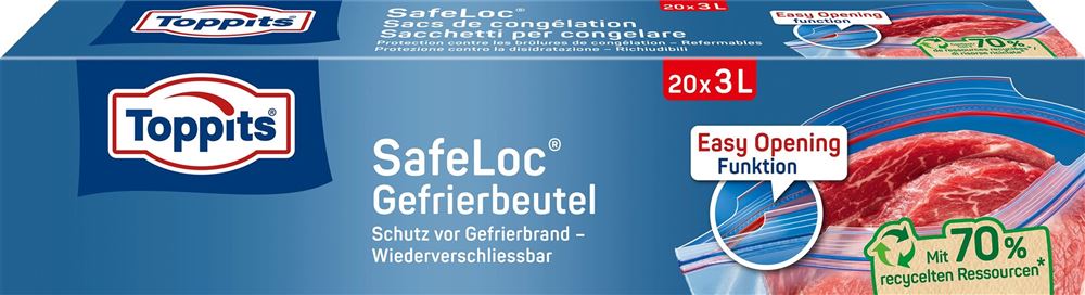 TOPPITS Sacs Safeloc 3L 27x24cm 20 pièces | Conservation
